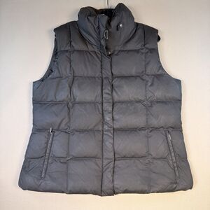 Eddie Bauer Men's Black 700 Goose Down Fill Puffer Vest Size XL Full Zip Pockets